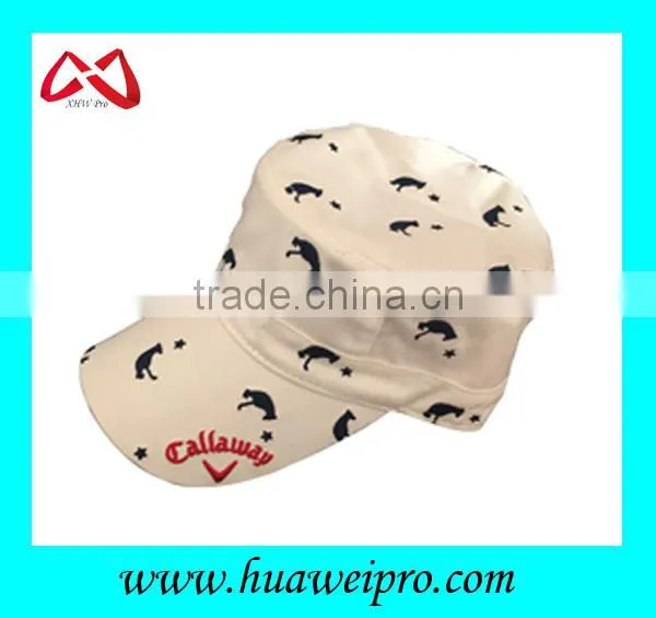 2015 High Quality Wholesale Flat Top Military Hat / Cap With Pattern Custom Design photo-2