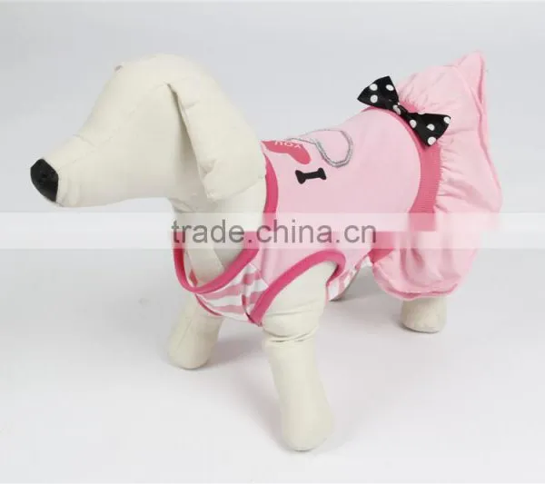 2016 Hot Sale Pet Summer T-shirt Fashion Design Pink/grey Dog Clothes photo-3