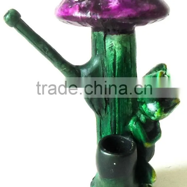 Resin Peruvian Smoking Pipe - Frog & Mushroom photo-3