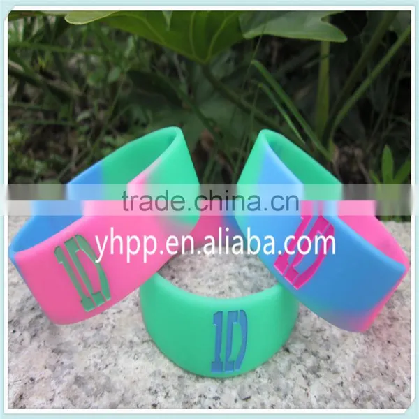 1" Wide Advertising Silicone Wrstband Ink-filled Colour Bracelet photo-3