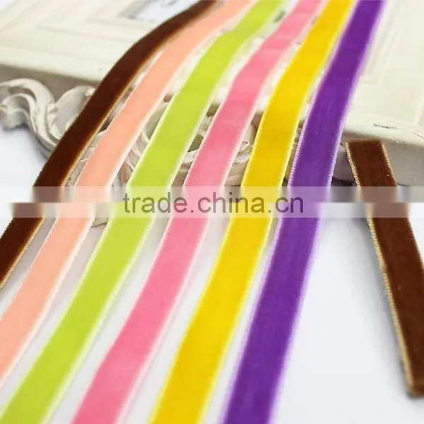 High Quality Kinds of Wide Beautiful Stretch Velvet Ribbon photo-2