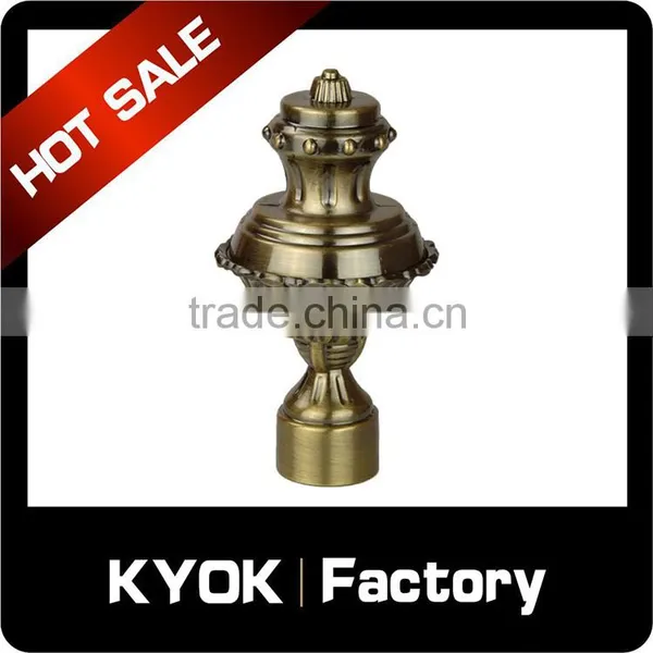 KYOK Modern Swivel Curtain Rod Finials, Drapery Rod Finial, Chrome Plated Curtain Rod Finial photo-6