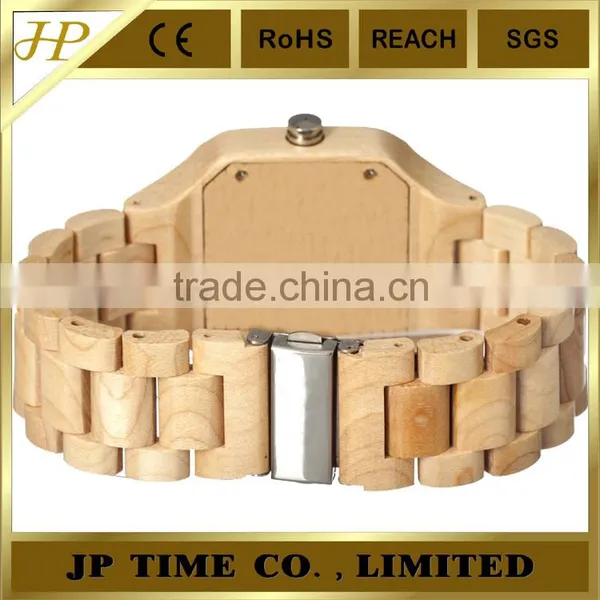 Four Colors Quartz Indonesia Wooden Watch Wooden Back Case Japan Quartz Movement photo-2
