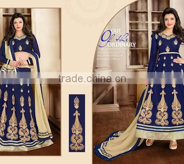 GEORGETTE SEMI STITCHED ANARKALI SUIT photo-6