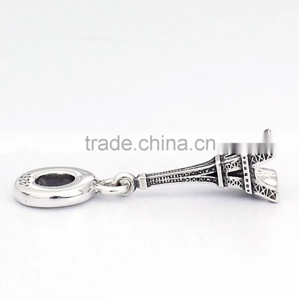 Eiffel Charm Bracelet Plated in 925 Sterling Silver Charm Wholesale photo-2