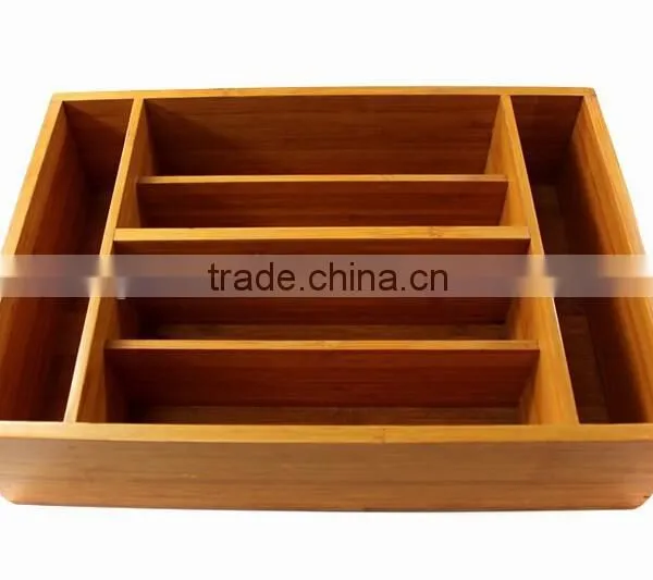 Bamboo Wooden Drawer Organizer Storage Kitchenware Stationery Boxes