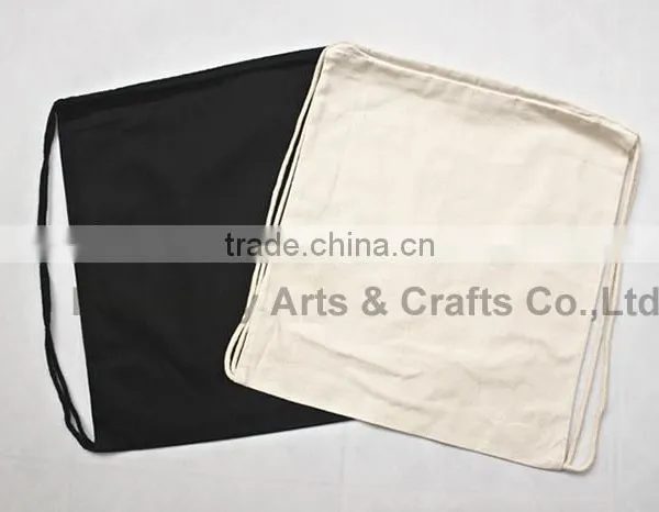 Canvas School Bag Drawstring Backpack Bag photo-6