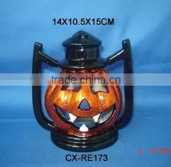 Ceramic Pumpkin Candle Holder for Halloween Decoration photo-6