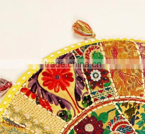 Indian Ethnic Bohmian Round Floor Pillow Floor Seating Cushions Meditation Decor Rajasthani Pillows photo-2