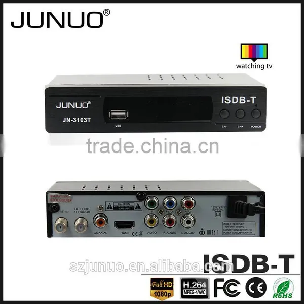 JUNUO shenzhen manufacture OEM cheap quality hd 1080p H.264 mstar tv tuner Ecuador digital tv receiver isdb-t