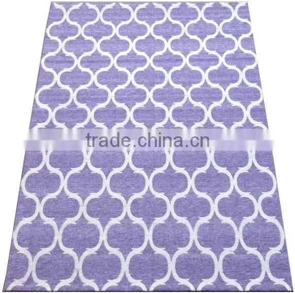 Jaquard Flat Weave Art Silk Rug With Canvas Backing