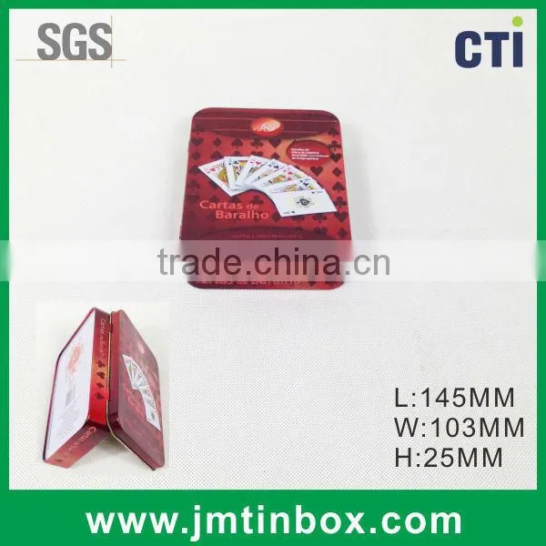 Rectangle Play Cards Tin CAN Box With Hinge