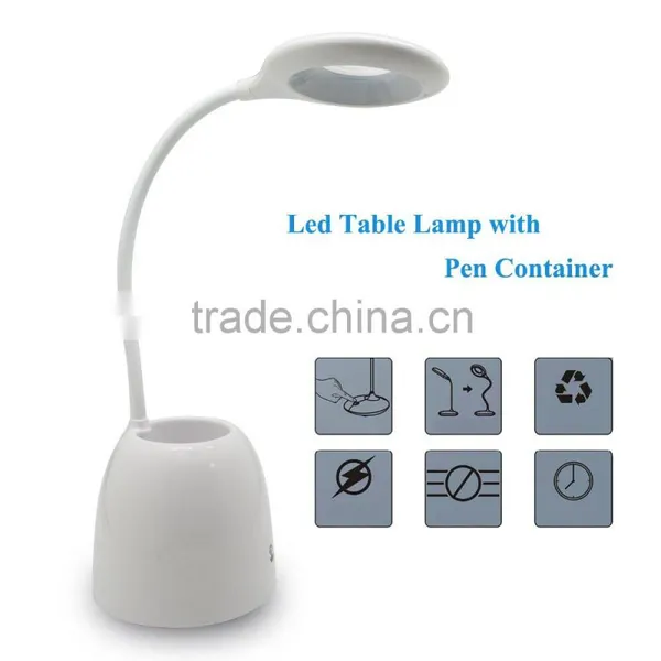 Portable Touch Sensor Multifuction Kid Eye-Protection Rechargeable Led Desk Lamp With Pen Container or Money Box photo-4