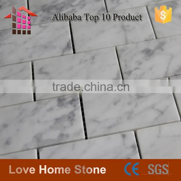 Subway Wall Well Polished White Brick Marble Mosaic Tile