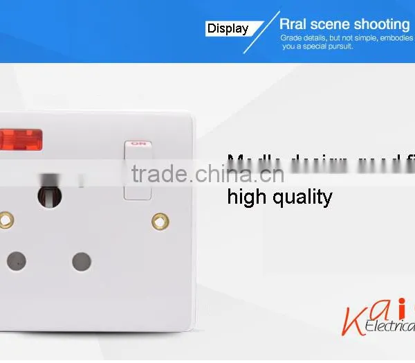 Hot Sale Round Pin Electrical Switch Socket With Neon photo-2