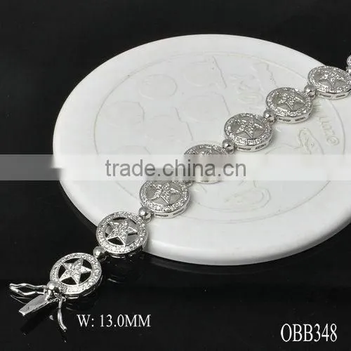Hot Selling Two Tone Plated Zircon Tennis Bracelet photo-2
