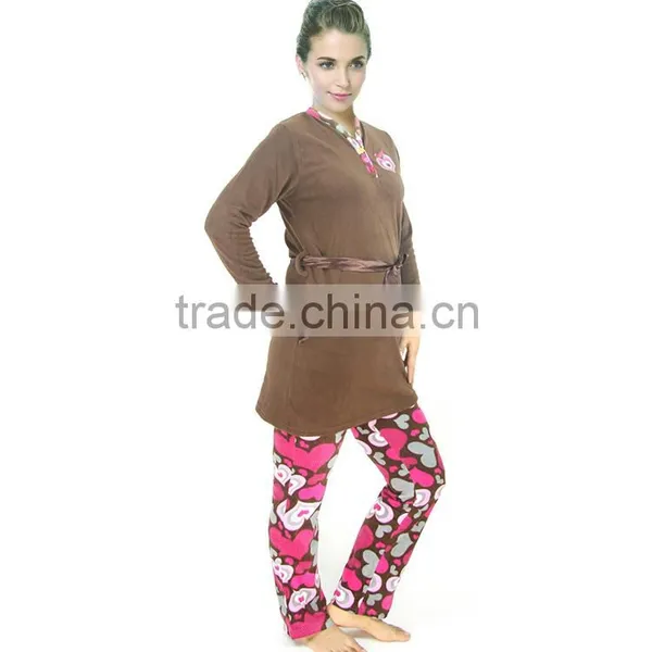 Kevince Women Polar Fleece Pyjamas Set AOP Heart 1000pcs up OEM Factory Directly photo-2