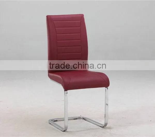 Hot Sale C602 Red PU Seat and Backrest With Unique Stitching Dining Chair