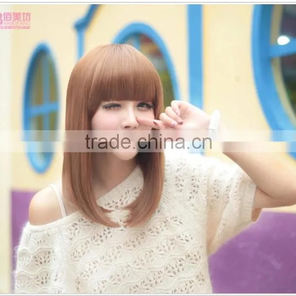 Real Female Hair Wigs Straight Short Hair Korean Pear Small Head Wig photo-6
