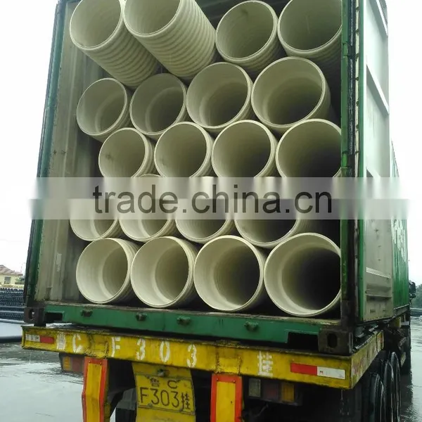 China Supply SN8 White PVC-U Double Wall Corrugated Pipe photo-2