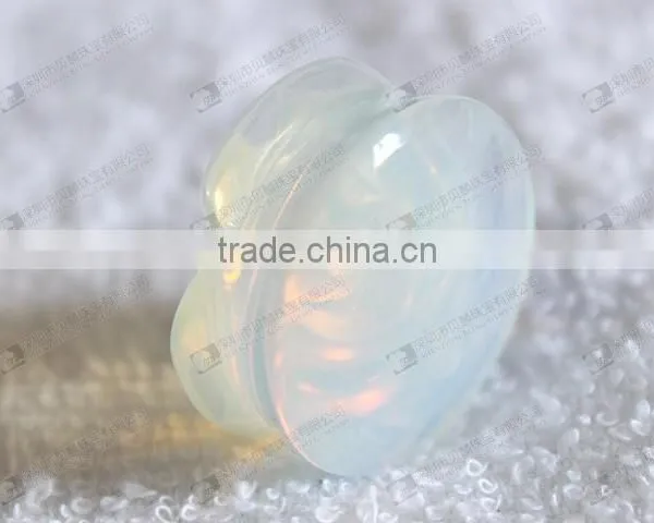 Carved Flower Gemstone Ear Plugs photo-6