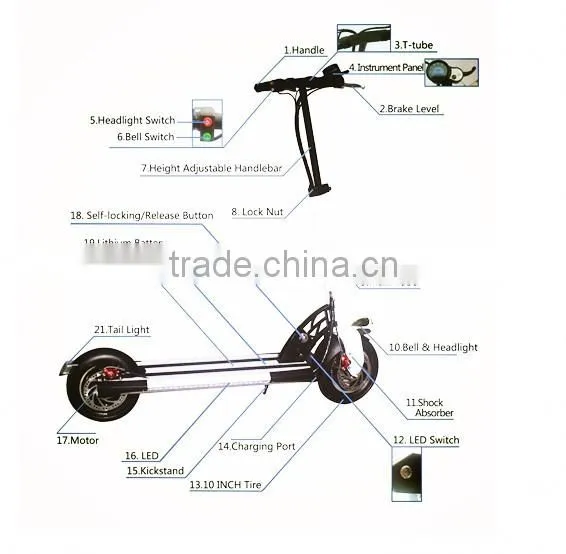 ODEWAY Two Wheel Folding Skateboard Adulet Fast Speed Scooter photo-2