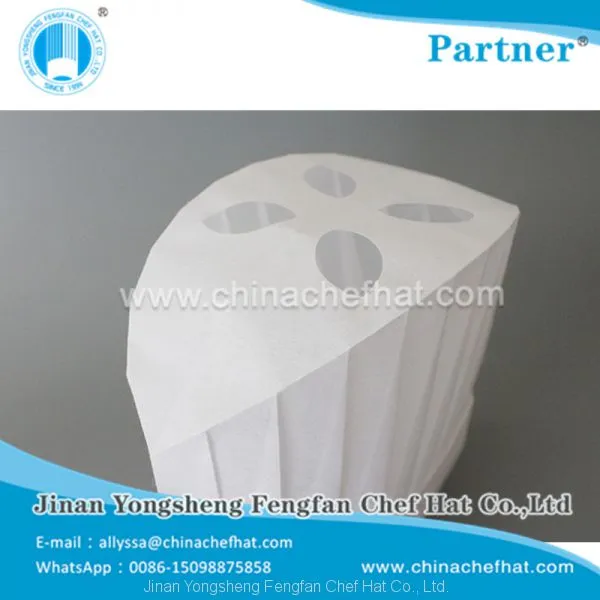 60g Disposable Non Woven Round Top Chef Hat 28cm*23cm photo-4