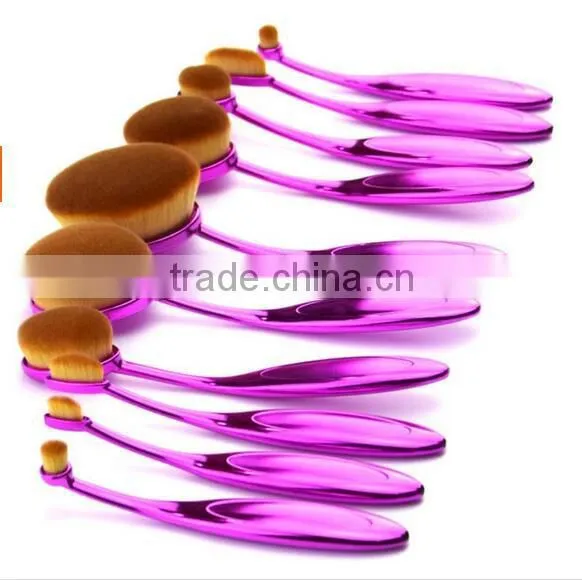 New Hot Sale10pcs Makeup Brushes Set Eyeshadow Foundation Blush Cosmetic Brush Rose Red Fashionable Oval Makeup Brush Tools photo-3