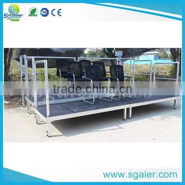 Black Stage Railing Aluminum Handrail Concert Portable Stage Install photo-2