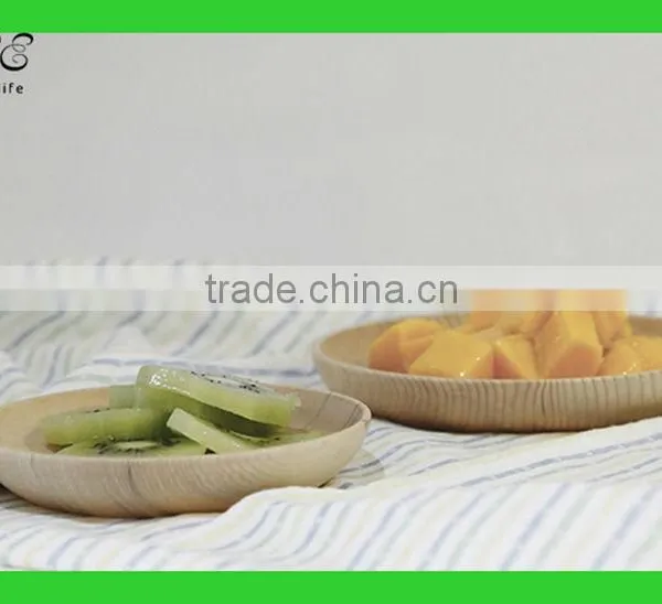 Custom Wood Plate Round Wooden Serving Tray Round Wood Service Trays photo-5