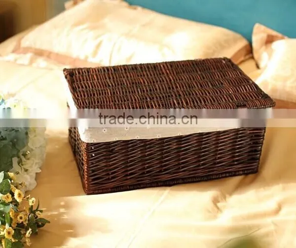 Handmade Brown Wicker Hamper Wholesale Wicker Clothes Hamper photo-2