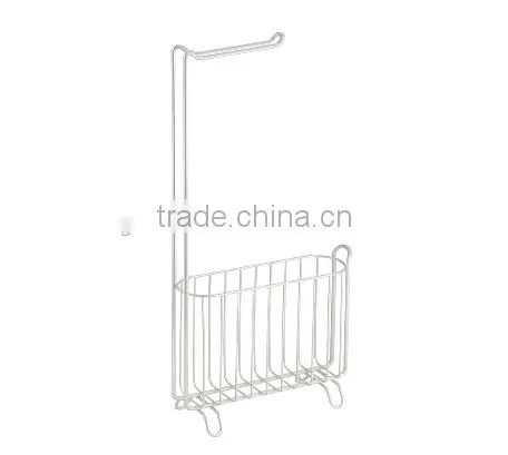 Bathroom Metal Toilet Paper Holder And Newspaper or Magazine Rack photo-2