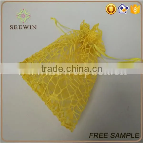 Sheer and Bright-colored Drawstring Mesh Bag photo-6