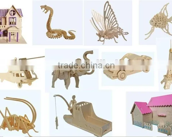 Stock Lots DIY 3D Wooden Puzzle, Educational Toy 3D Puzzle Inventory, Close Out DIY Toy Wooden Puzzle photo-3
