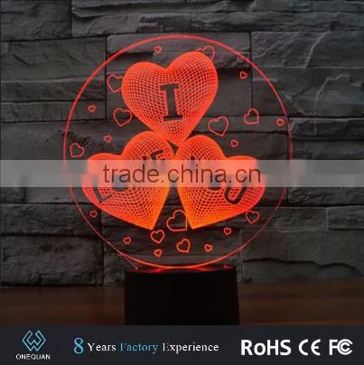 2017 New Wedding Accessories for Bride7color Lamp 3d Led Night Light photo-5