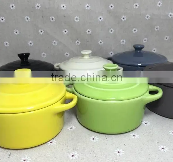 Stocked Ceramic Soup Pot Milk Pot Bakeware Bowl With Handle photo-3