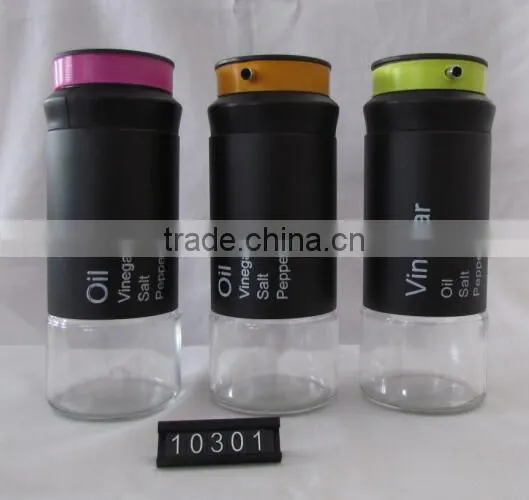 4 Pieces Metal Coat Glass Empty Spice Jars photo-3