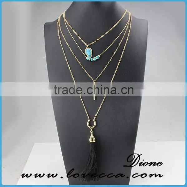 Wholesale Jewelry Gemstone Natural Stone Crystal Quartz Pendant Turquoise Necklace photo-2