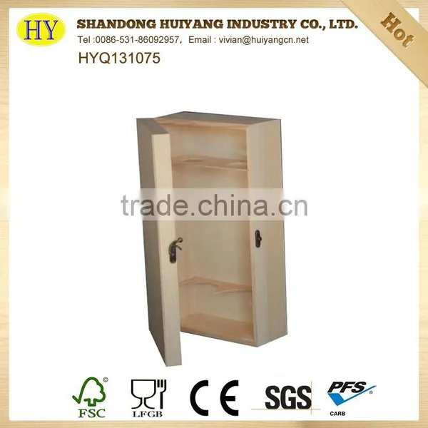 Unfinished Cheap Custom Wholesale Wood Wine Box photo-2
