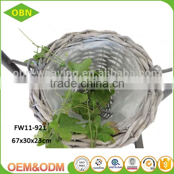 China Factory Rustic Cheap Direct Willow Wicker Wholesale Custom Gift Hanging Baskets for Your Garden photo-3