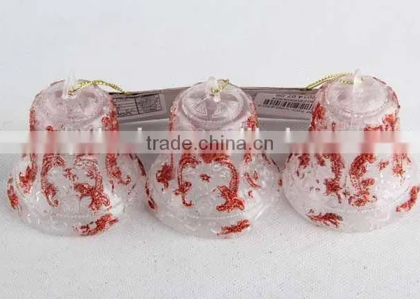 3PC Christmas Decoration Bell Shape Transparent Plastic Christmas Pendant photo-4