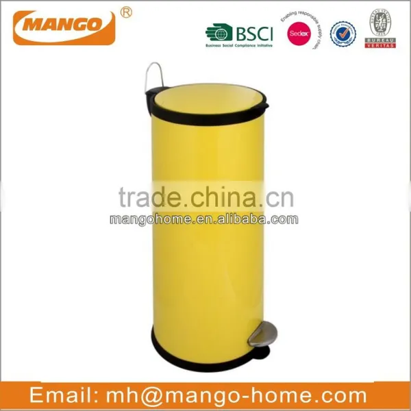 Round Powder Coating Waste Step Bin With Soft Close Lid photo-6