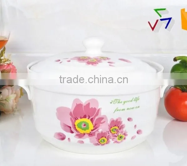 8" Procelain Microwave Oven Pot With Porcelain Lid photo-2