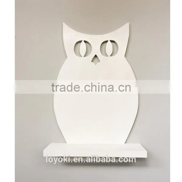 Owl Shape Wall Shelf New Design MDF Wood Display Shelf for Kids Room Decor Wall Mount Shelf Wholesale photo-3