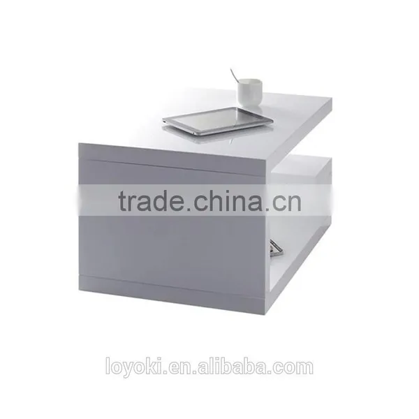 GLOSSY WHITE MODERN COFFEE TABLE REX SOFA SIDE TABLE photo-3