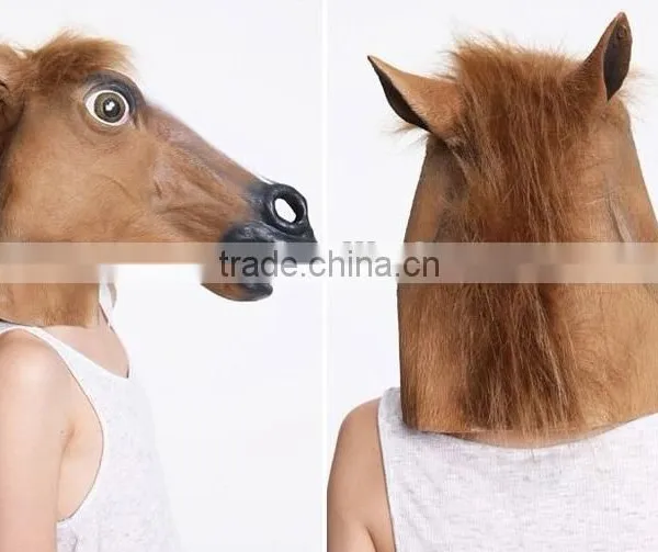 Latex Cosplay Horse Head Mask photo-4