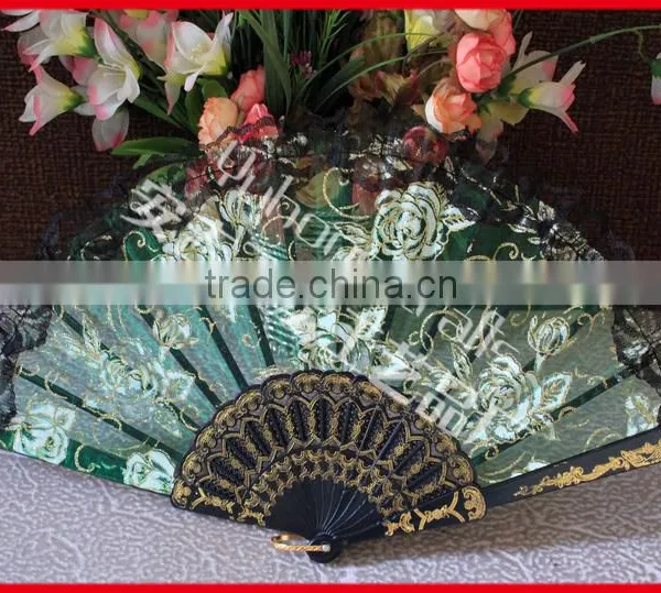 Handmande Rose Pattern Lace Fan photo-2