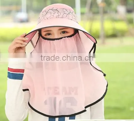 Korean Edition Sun Hat Hat Female Summer Lace Protection of Neck Neck Eaves Sunscreen Caps ms Outdoor Cycling Caps photo-6