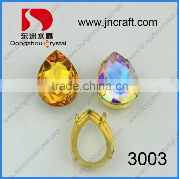 DZ Crystal Drop 3003 Clear AB 13*18mm Fancy Stone Foiled photo-2
