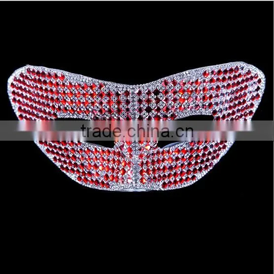Indian Mask Long Chicken Tail Feather Ball Mask Blue Flower Mask for Sale 2016 photo-3